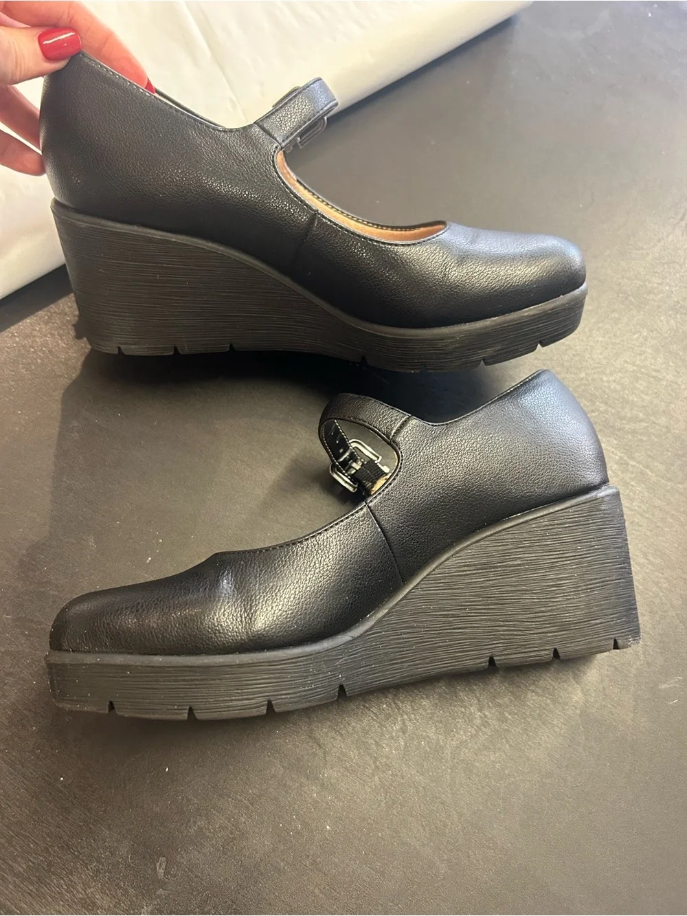 SOUL Naturalizer Black Mary Jane Flats with Buckle Strap